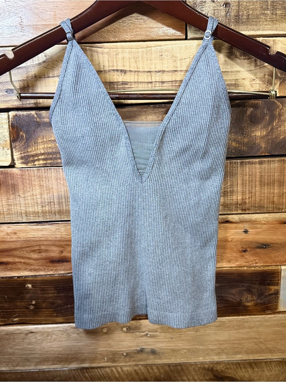 Free People Intimately Gray Ribbed Tank Top Cami Size XS/S